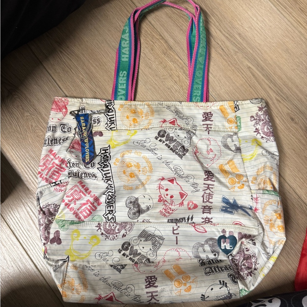 Harajuku Lovers Colorful Graphic Tote Bag